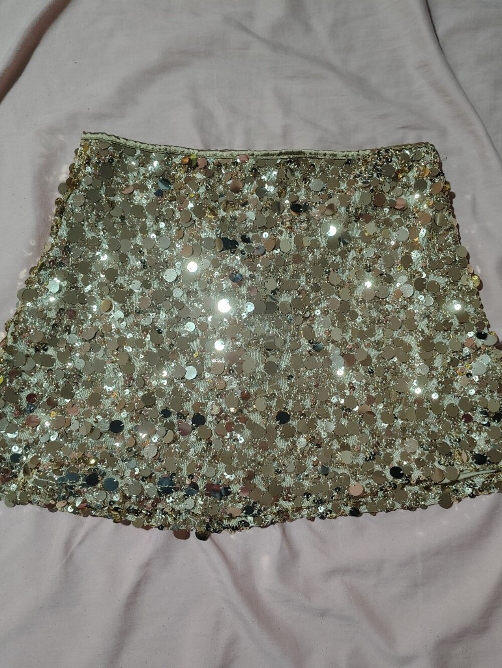 Sequined Mini Skirt - Gold